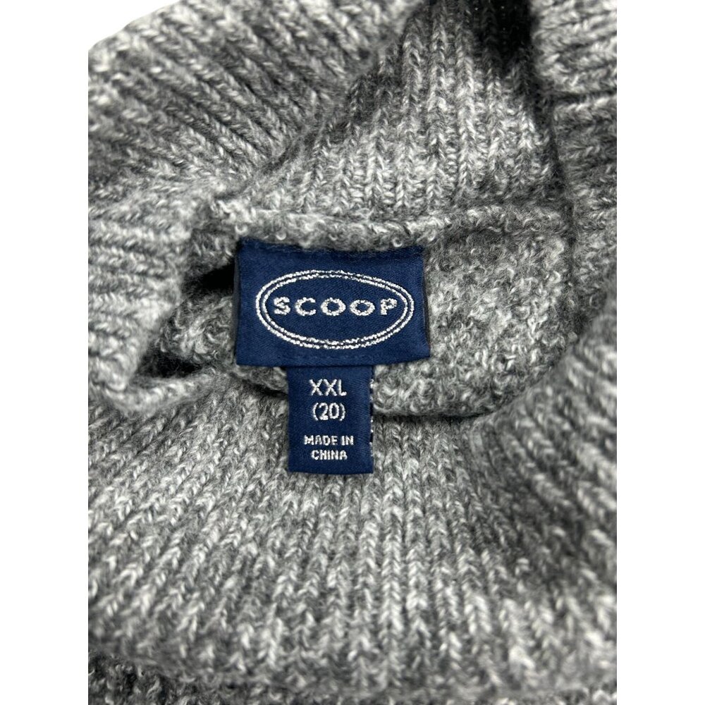 Oversized Gray Turtleneck Sweater XXL Ribbed Knit Design Long Sleeves Cozy Warm - Picture 10 of 12